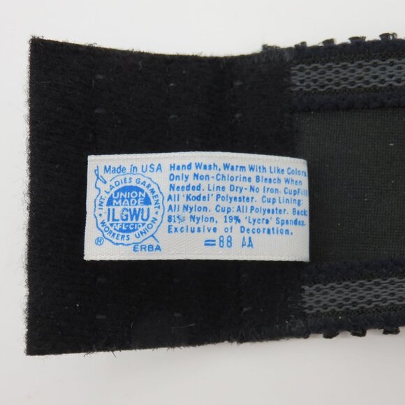 VTG Maidenform 36B Bra Pretty Shapely 4155 Black Floral Flower Lace Strapless - Picture 11 of 13